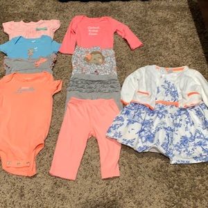 Bundle of 6 month clothes in neon orange